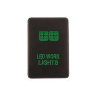 Hulk Push Button Switch - Late Toyota - Work Light - Green