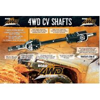 Roadsafe Driveshaft CV assembly Right to suit Toyota 105 Series Landcruiser without IFS 3/98-10/07-Full Time 