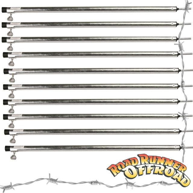 Steel Tent Poles (PACK OF 10) Extends 9ft Camping 4x4 NEW Fast Ship