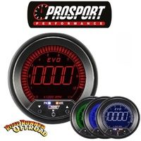 Prosport EVO Digital TACHOMETER RPM RED BLUE WHITE GREEN WARNING & PEAK 85mm