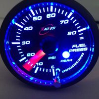Racetech 52FPWBSWLS-P(PSI) - BLUE- Fuel pressure Gauge 52mm PSI with audible Alarm