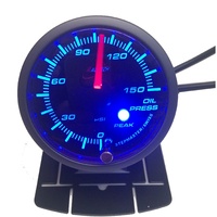 52OPWBSWLS-P(PSI) - BLUE- Oil pressure Gauge 52mm PSI with audible Alarm 