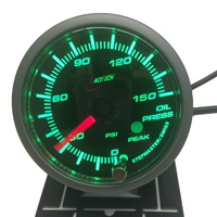 52OPWGSWLS-P(PSI) - GREEN - Oil pressure Gauge 52mm PSI with audible Alarm