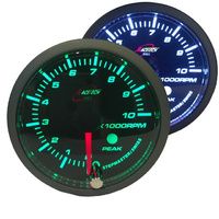 Racetech Tachometer Gauge 52mm with audible Alarm Green / White 52TAWGSWLS-P-GREEN