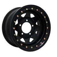 4x4 wheel 4WD rim imitation bead lock 16X8 suits Landcruiser 76/78/79/105 5x150 black triangle holes (sunraysia) Dynamic
