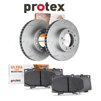 Protex HNS5 4WD Slotted Brake Discs Rotors & Pads Rear (Pair) Brake Upgrade Kit for Toyota LandCruiser VDJ79 HZJ79