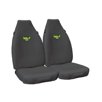 Hulk Front Seat Covers - Toyota HiLux Workmate/Single Cab - Grey Canvas