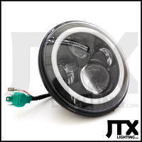 JTX Custom 7″ LED headlights high beam/low beam coloured halo ADR approved