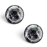 JTX Custom 7 LED Chrome headlights high beam/low beam White / Amber coloured halo ADR approved