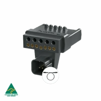 PP7-12 Elecbrakes elecConnect Plug + Play Trailer Adapter 7 Pin Flat Plug to 12 Pin Flat Socket 1.2M leader included